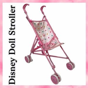 Disney Baby Doll Stroller Pink Satin Hearts Princess Doll Stroller